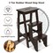3-Step Folding Ladder Stool Bench 3-in-1 Rubber Wood Heavy Duty